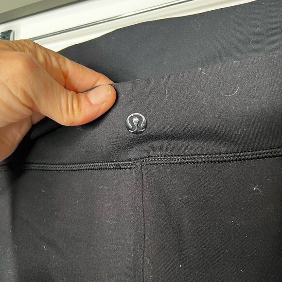 Lululemon Black Crop Angle Hem Double Waist Band Athletic Pants - Picture 9 of 11